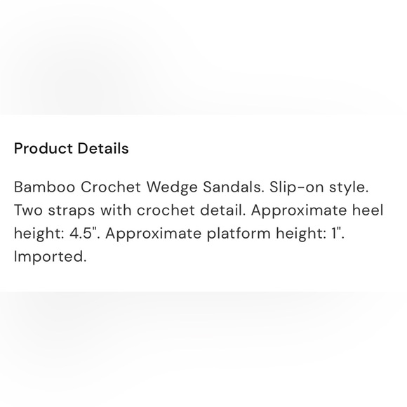 NWT Bamboo Crochet Wedge Sandal - 8.5 - Picture 6 of 6
